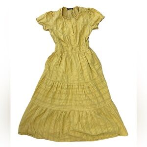 Yellow Embroidered Midi Tiered Sundress ☀️